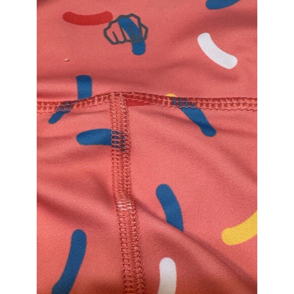 Feed Me Fight Me High Rise Pocket Leggings Sz L Womens Pink Workout Pants F2 - Picture 8 of 11